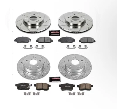 Front Rear Drilled Rotors and Ceramic Brake Pads for 2013 - 2021 Honda Accord - Image 1 of 3