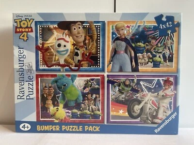 RAVENSBURGER Toy Story 4 Bumper Puzzle Pack 4 x 42 pièces Jigsaw 4+ - Photo 1/2