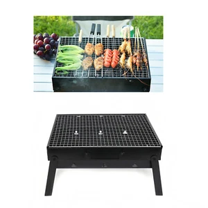 BBQ Barbecue Grill Large Folding Portable Charcoal Stove Camping Garden Outdoor - Picture 1 of 10