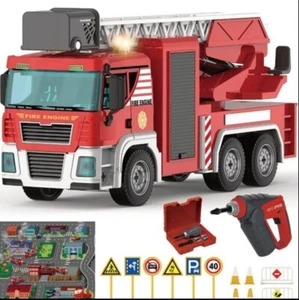 Mobius 96 Stück Vorbau DIY Friktion Feuerwehrauto mit Licht, Sounds, Spielmatte. Neu. - Bild 1 von 10