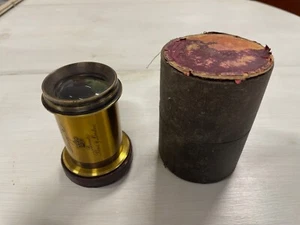 RARE ANCIEN OBJECTIF APPAREIL PHOTO DEROGY N° 3 LAITON ANTIQUE BRASS CAMERA LENS - Foto 1 di 3