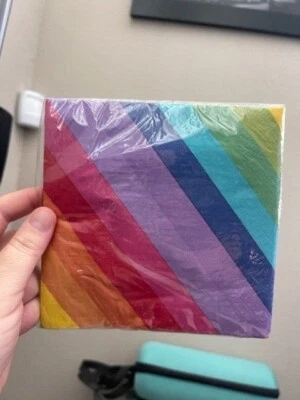 Rainbow Lunch Napkins Rainbow Party Decor Supplies Decorations New!!! - Image 1 of 2
