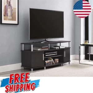 TV Stand 3 Open Shelves 2 Additional Shelves Laminated Espresso Particleboard - Picture 1 of 11