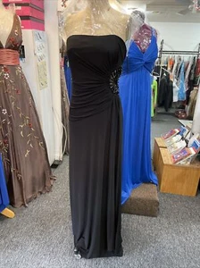 Thea Dora schwarz Abschlussball Abend Kristall Stretch Cut-Out Kleid Gr. 14 - Bild 1 von 9
