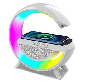 Smart Night Light Bluetooth Speaker Wireless Charger RGB Alarm Clock LED Lamp - Picture 1 of 6