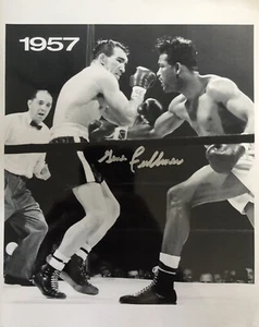 Gene Fullmer Signed 8x10 Boxing Photo Vs. Sugar Ray Robinson - Picture 1 of 1