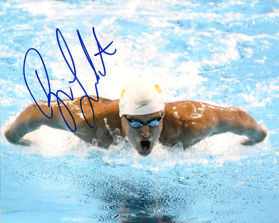 RYAN LOCHTE OLYMPIC GOLD MEDAL HAND SIGNED AUTOGRAPHED 8X10 PHOTO #3 W/COA  - Imagem 1 de 1