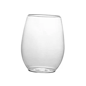 Pack Plastic Wine Glasses Stemless Disposable 12 oz BPA Free 6 Clear - Picture 1 of 7