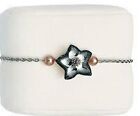 Baccarat Blossom 1 silver mordore crystal w/2 pearls Bracelet New in Box