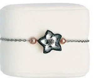 $385 Baccarat Blossom 1 silver mordore crystal w/2 pearls Bracelet New in Box - Picture 1 of 2