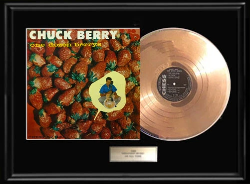 CHUCK BERRY ONE DOZEN BERRIES RARE LP CHESS BLACK LBL GOLD METALIZED RECORD   - Image 1 of 1