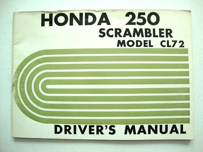 Honda CL72 SCRAMBLER 1962-1966 CL 72 250cc OEM Manual del conductor del propietario ¡NUEVO EN STOCK!! Foto 1 de 4