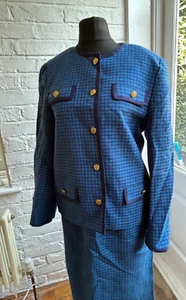 vintage 1990s blue ladies suit by austin read size 14 - Picture 1 of 15