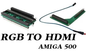 RGB to HDMI Angled Adapter with menu cable for Commodore Amiga 500 RGB2HDMI New - Picture 1 of 4