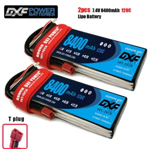 DXF 2PCS 2S 8400mAh Lipo Battery 7.4V 120C DEANS/T RC Lipo Battery Boat Truck - Picture 1 of 4
