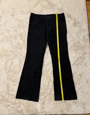 Vintage Herren Leder Schlaghose W37 L36 Bootcut 70er Retro Style XXL - Bild 1 von 4