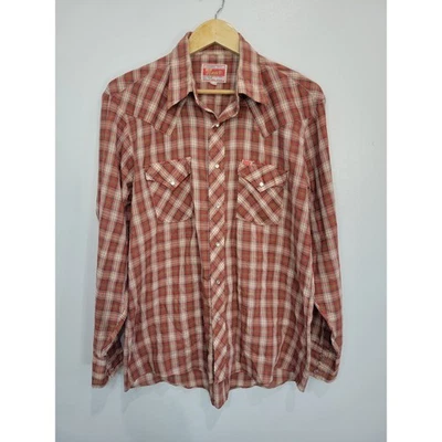Vintage Ely Plains Mens Plaid Western Pearl Snap Long Sleeve Shirt Size 16.5 35 - Image 1 of 4