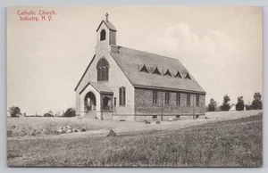 Postal Iglesia Católica en Industria Nueva York c1910 - Imagen 1 de 2