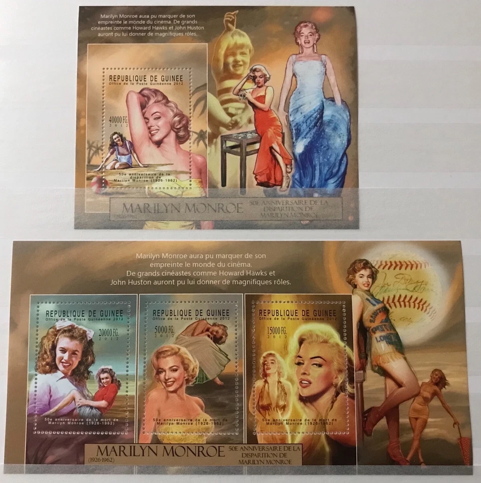 Guinea Bissau - Marilyn Monroe - estrella estadounidense de Hollywood - sellos - MNH** G115 Foto 1 de 1