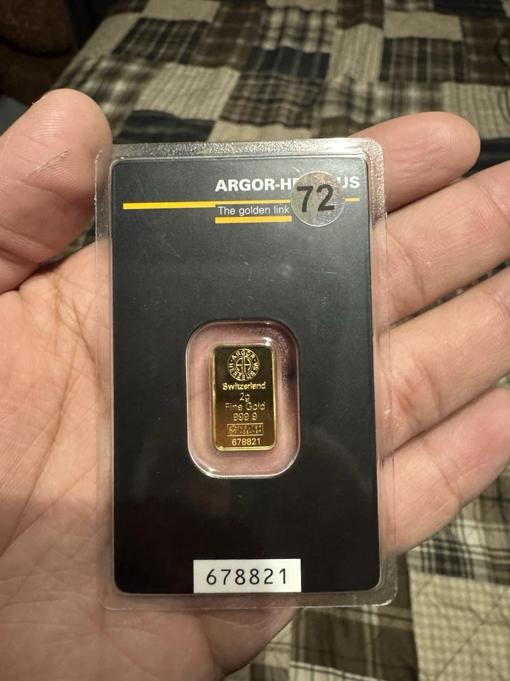 2g gold bar Argor-Heraeus 999.9 Fine Gold - Image 1 of 1