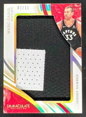 2019-20 Immaculate Collection Jumbo Patches Jersey Number #JP-MGS Marc Gasol /11 - Image 1 of 2