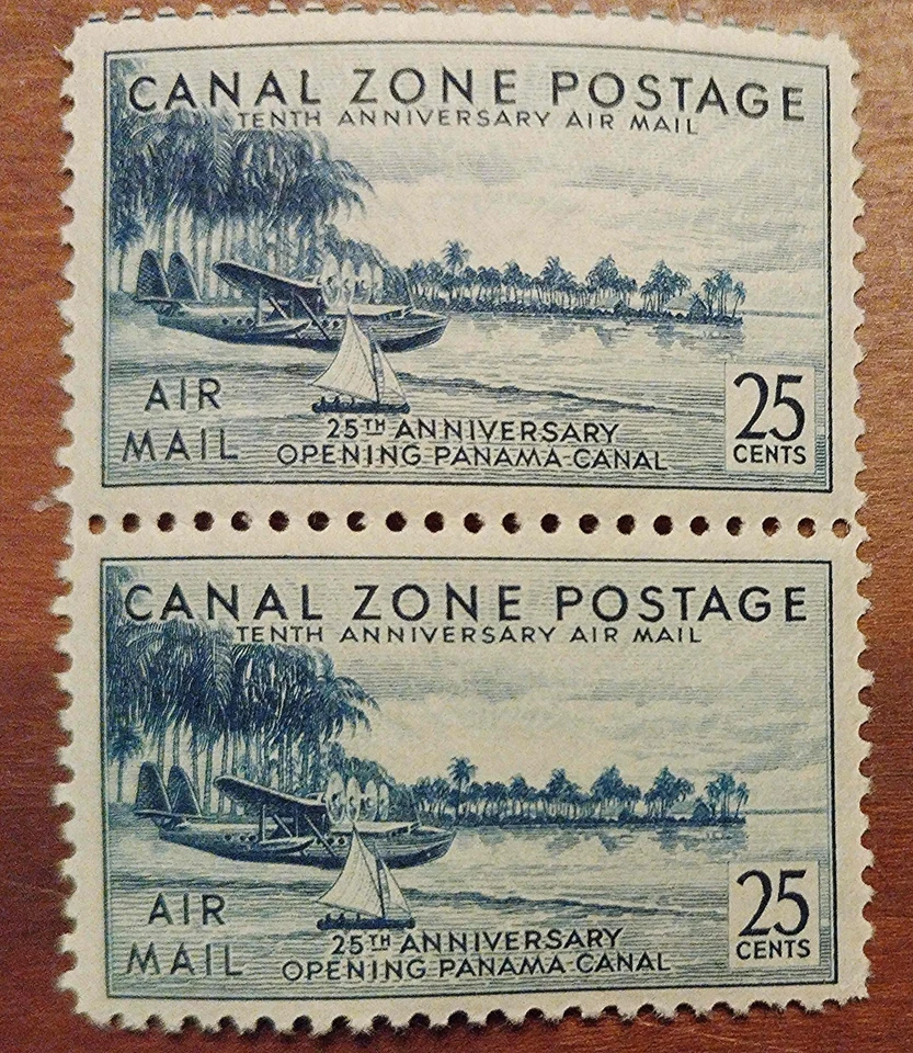 Canal Zone #C18 Pair   Mint Please check scans - Image 1 of 4