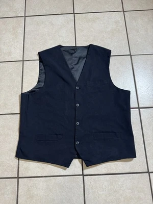 Chaleco Traje Oobe Con Botones Talla Grande Azul Marino Poliéster Foto 1 de 3