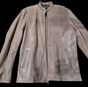 US Wings Urban Adventurer Cafe Racer Bomber Brown Leather Jacket Men's 3XL Big - Picture 1 of 6