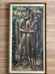 PINTURA ABSTRACTA AÑOS 60-70 Pareja EXPRESIONISTA MODERNISTA ESTADOUNIDENSE - Imagen 1 de 17