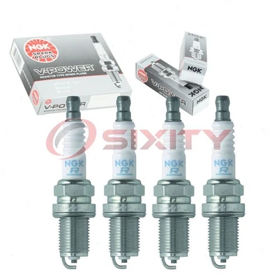 4 pcs NGK V-Power Spark Plugs for 1990-1992 Isuzu Impulse 1.6L 1.8L L4 - ue - Image 1 of 4