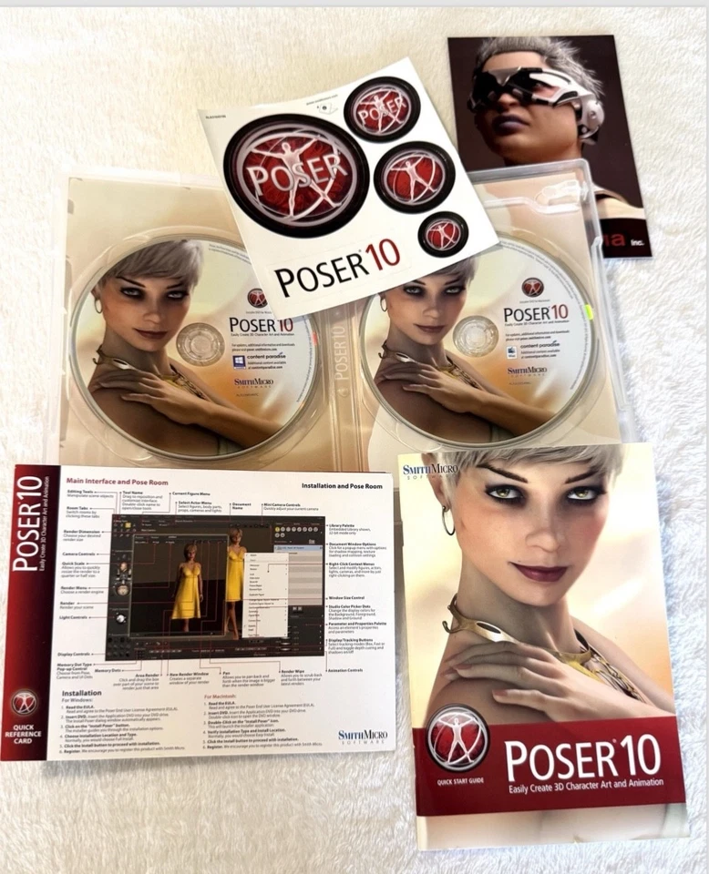 Poser 10 HYBRID UPGRADE, 3D Character Art & Animation Software w/Guides, Key - Image 1 of 1