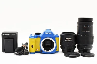 PENTAX K-r 12.4MP Digital SLR Kamera Blau × Gelb Körper W / Zwei Linse Set Sehr - Bild 1 von 4