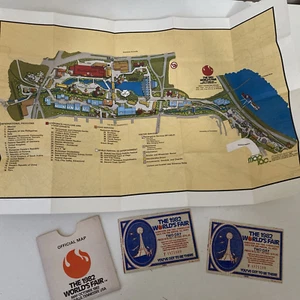 1982 Knoxville Tennessee Weltausstellung zwei Tickets und offizielle Karte - Bild 1 von 14