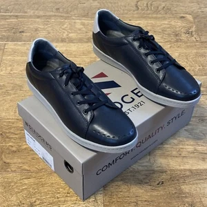 Sledgers George Leather Lace Up Flat Trainers Sneakers UK 9 EU 43 Navy Blue - Picture 1 of 24