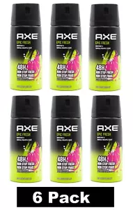 6 x AXE Deodorant Body Spray EPIC FRESH 48H Non Stop Fresh, Odour Protection NEW - Picture 1 of 5