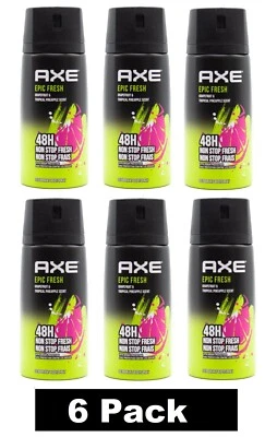 6 x AXE Deodorant Body Spray EPIC FRESH 48H Non Stop Fresh, Odour Protection NEW - image 1 of 4