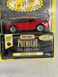 Matchbox Premiere Collection Mazda RX-7 Red World Class Series 1 Limited Ed. New - Picture 1 of 4