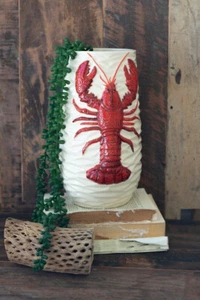 Lobster Vase Embossed Beach Nautical Decor - Picture 1 of 3