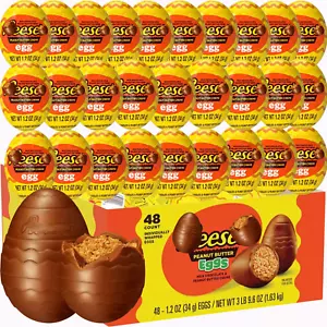 Reese's Peanut Butter Creme Eggs - Bulk 48 Count, 1.2oz Each, Easter Candy - Picture 1 of 11