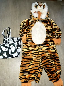 BOYS THICK PLUSH TIGER HALLOWEEN COSTUME SIZE ON TAG IS 36 INCHES TREAT BAG TOO! - Picture 1 of 3