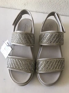 DAMEN-SANDALEN SKECHERS NATURAL ENCHANT FOAMIES ARCH FIT MIT STRASSSTEINEN 9 NEU MIT ETIKETT - Bild 1 von 9