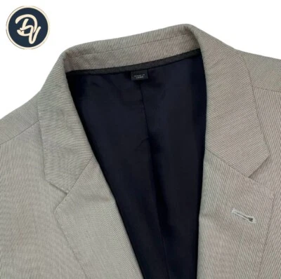 Mens 44 R J Crew Ludlow Slim Fit Natural Grey Micro Stripe Cotton Blazer - Image 1 of 4