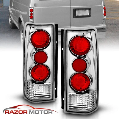 1985-2005 For Chevy/Chevrolet Astro Van GMC Safari Chrome Rear Brake Tail Lights - Image 1 of 4
