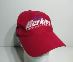 Baseballmütze Kappe Berkley Catch More Fish Fishing Logo Strapback rot Baumwolle - Bild 1 von 6