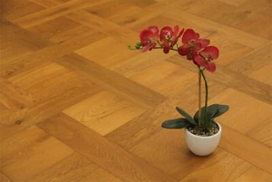 Smoked Natural Oak Basketweave Parquet Engineered Flooring Sample BW1503 - Picture 1 of 5