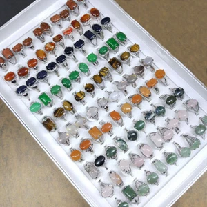 Fashion Wholesale Mixed Charm Natural Stone Lady's Rings Party Jewelry Random - Picture 1 of 18