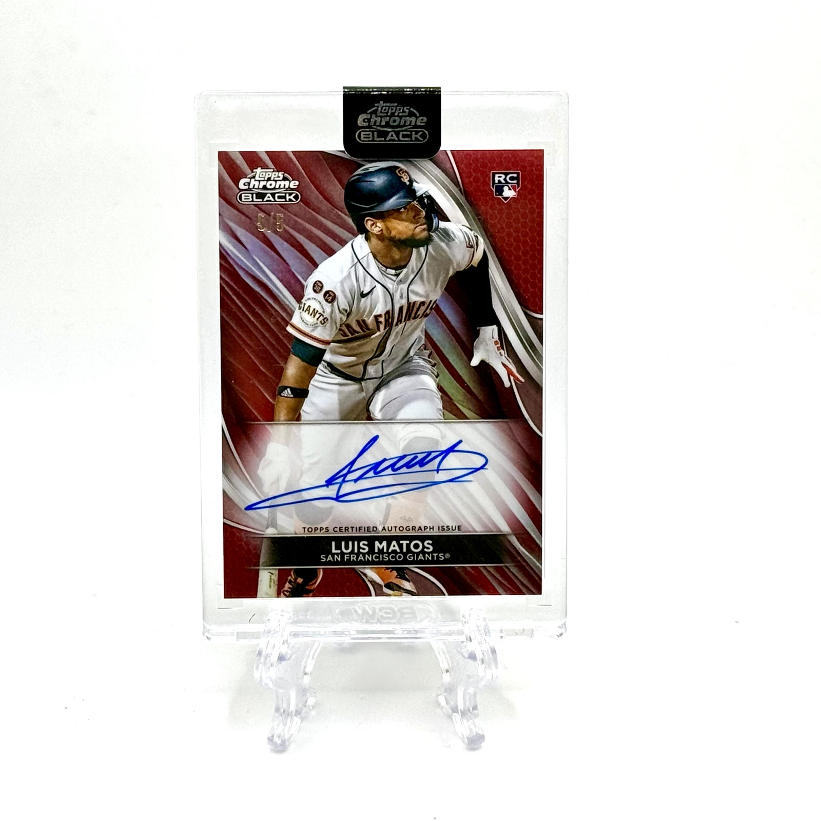 2024 Topps Chrome Black Luis Matos RC Rookie Auto Red Refractor #5/5 SSP