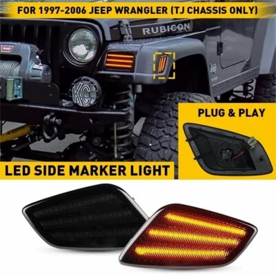 Front Fender Led Side Marker Lights 1997-2006 For Jeep Wrangler TJ 55155629AC Foto 1 de 4