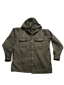 Dickies Black Hooded Canvas Fleece Lined Work Jacket Snap Closure Sz M 38-40 - Picture 1 of 7