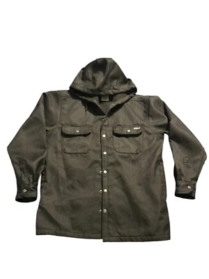 Dickies Black Hooded Canvas Fleece Lined Work Jacket  Snap Closure Sz M 38-40 - Image 1 of 4